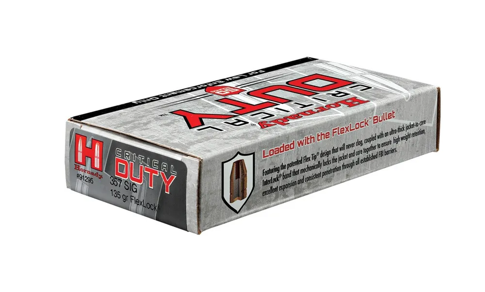 Hornady 357 Sig 135 Grain Critical Duty LE - 500 Rounds - Brass Case