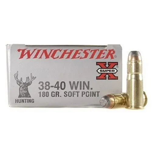 Winchester Super-X Ammunition - 38-40 Winchester - 180 Grain Power Point - 50 Rounds - Brass Case