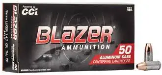 Blazer Clean Fire Ammunition - 9 MM Luger - 147 Grain Total Metal Jacket - 50 Rounds - Aluminum Case
