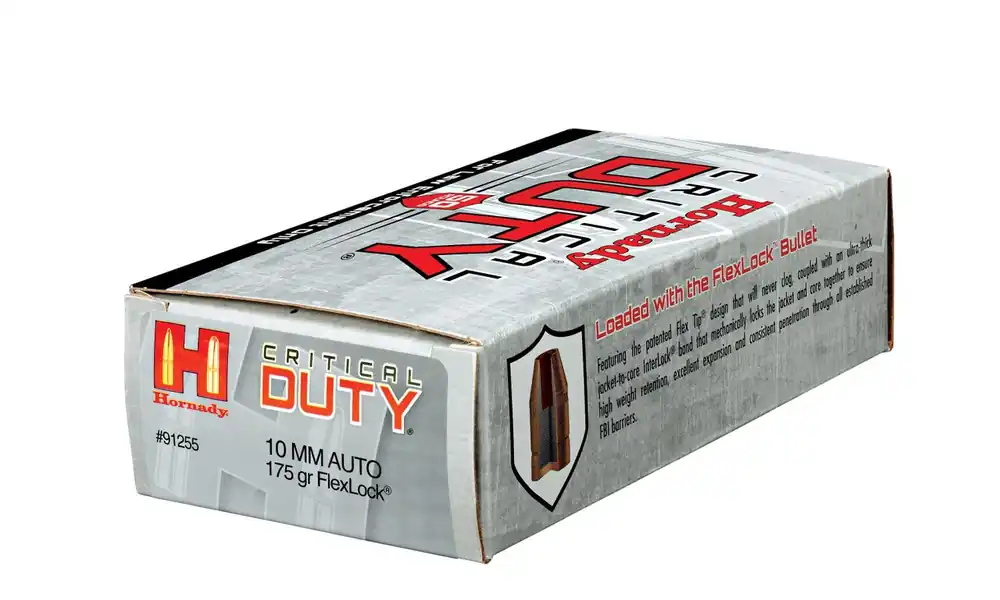 Hornady 10mm Auto 175 Grain Critical Duty FlexLock LE - 50 Rounds - Brass Case