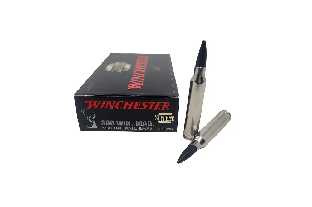 Winchester Supreme Ammunition - 300 Winchester Magnum - 165 Grain Fail Safe - 20 Rounds