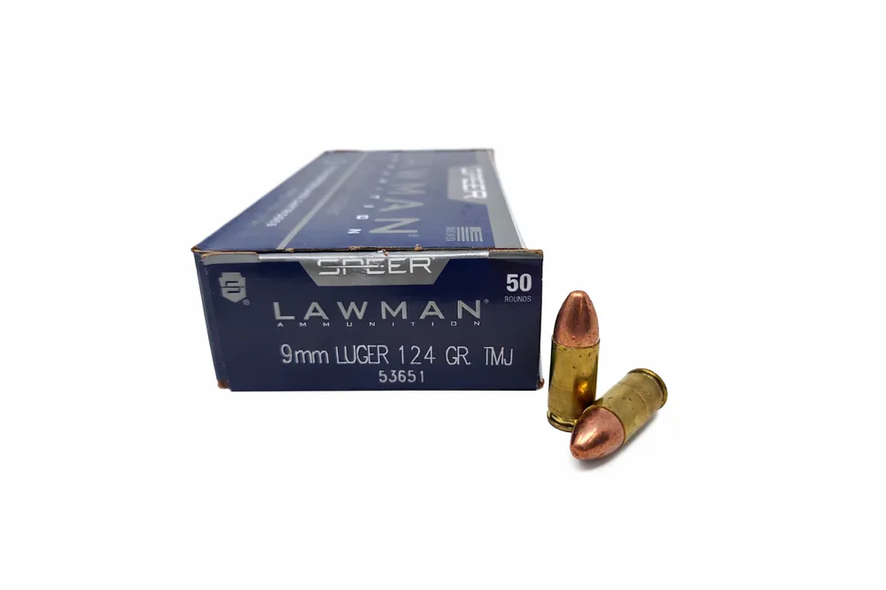 Speer Lawman Ammunition - 9 MM Luger - 124 Grain Total Metal Jacket - 50 Rounds