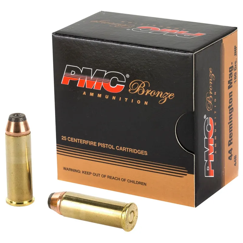 PMC Bronze Ammunition - 44 Remington Magnum - 180 Grain Jacketed Hollow Point - 25 Rounds