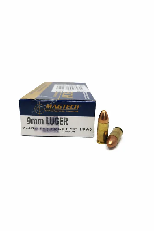 Magtech Ammunition - 9 MM Luger - 115 Grain Full Metal Jacket - 50 Rounds - Brass Case