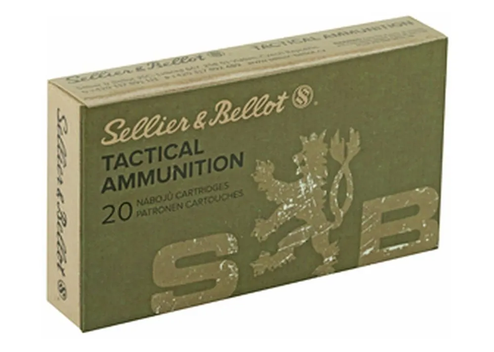 Sellier & Bellot Ammunition - 5.56x45 MM - 55 Grain M193 Full Metal Jacket - 20 Rounds - Brass Case