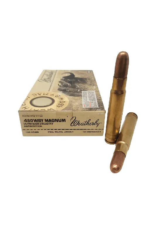 Weatherby Ammunition - 460 Weatherby Magnum - 500 Grain Full Metal Jacket - 20 Rounds