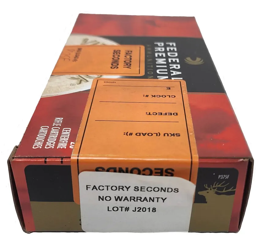 Federal Premium Ammunition - 375 H&H Magnum - 300 Grain Nosler Partition - 20 Rounds - Factory Seconds