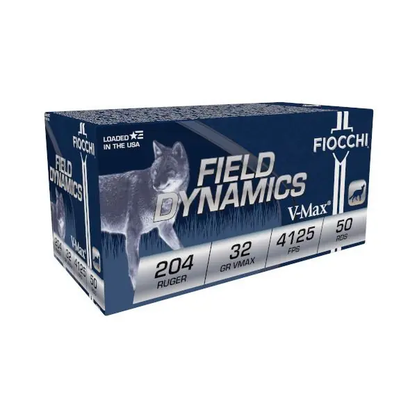 Fiocchi Field Dynamics Ammunition - 204 Ruger - 32 Grain V-Max - 50 Rounds