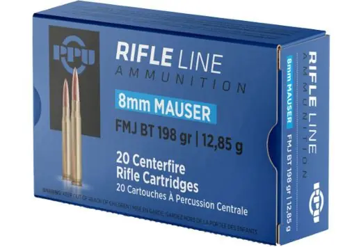Prvi Partizan Ammunition - 7.92x57mm Mauser (8mm Mauser) - 198 Grain Full Metal Jacket - 20 Rounds - Brass Case