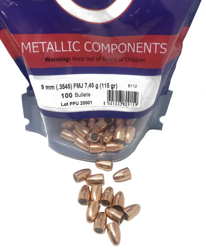 Prvi Partizan Bullets - .3545" (9MM) - 115 Grain Full Metal Jacket - 1000 Projectiles