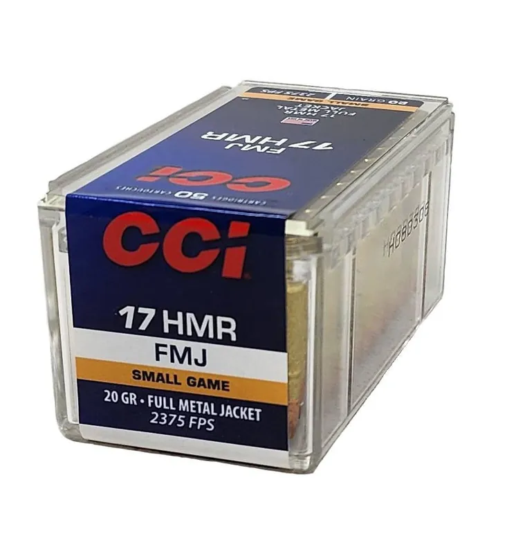 CCI Ammunition - 17 HMR - 20 Grain Full Metal Jacket - 50 Rounds - Brass Case