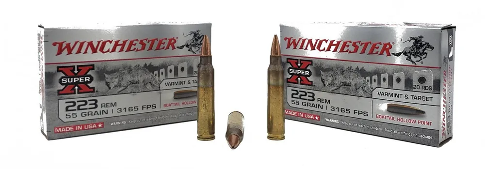 Winchester Super-X Ammunition - 223 Remington - 55 Grain Boat Tail Hollow Point - 500 Rounds - Brass Case