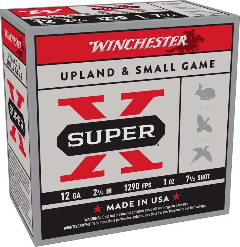 Winchester Super-X Ammunition - 12 Gauge - 2 3/4" - 1 Oz. - 7 1/2 Lead Shot - 25 Rounds