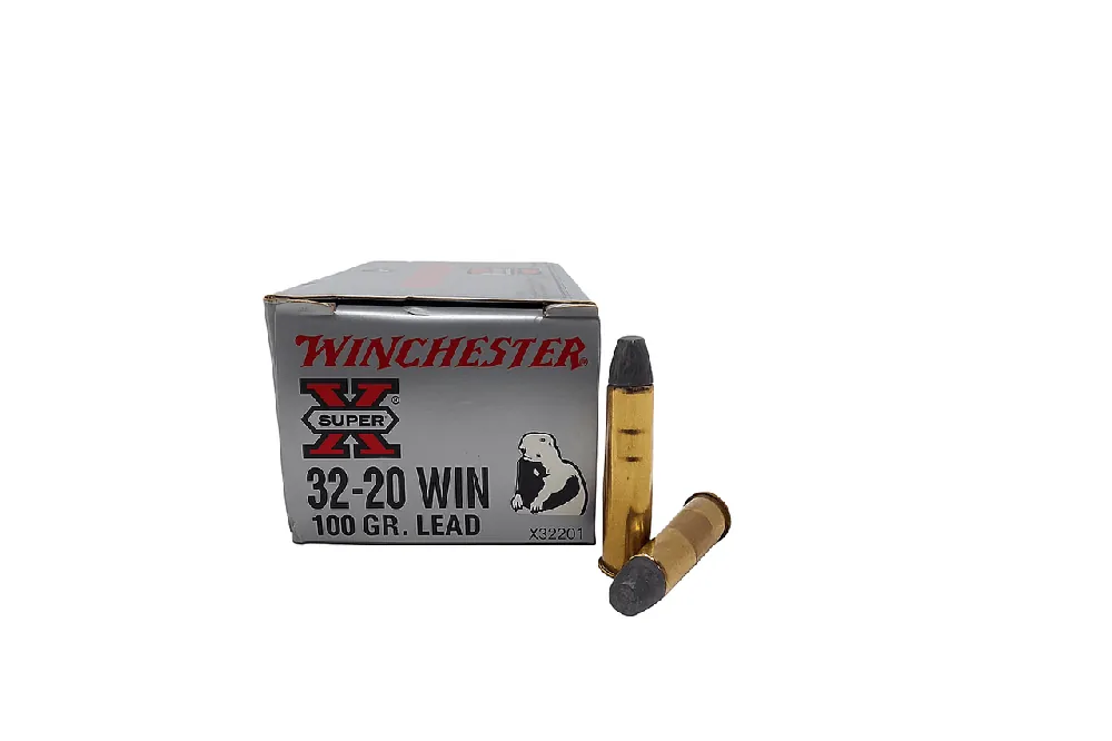 Winchester Super- X Ammunition - 32-20 Winchester - 100 Grain Lead Flat Nose - 50 Rounds - Brass Case