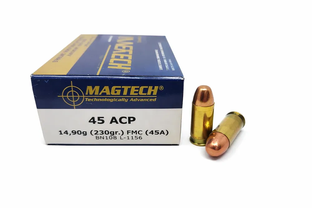 Magtech Ammunition - 45 Auto - 230 Grain Full Metal Jacket - 50 Rounds - Brass Case