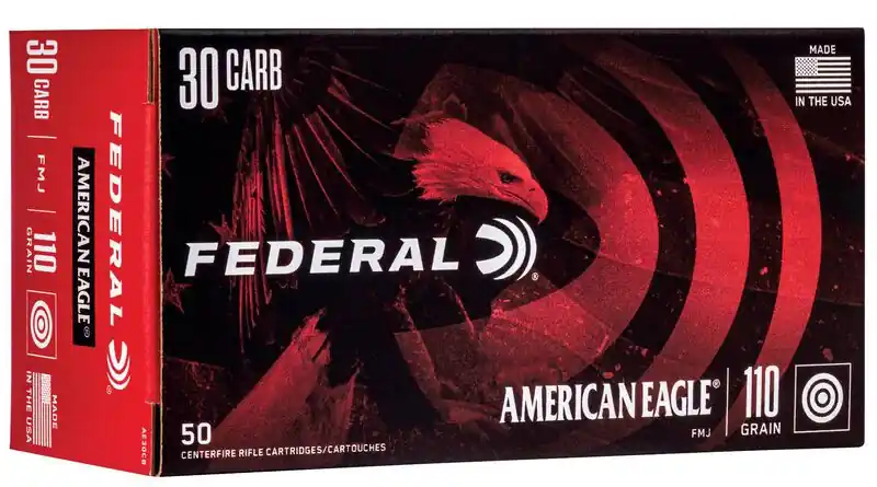 Federal AE Ammunition - 30 Carbine - 110 Grain Full Metal Jacket - 50 Rounds