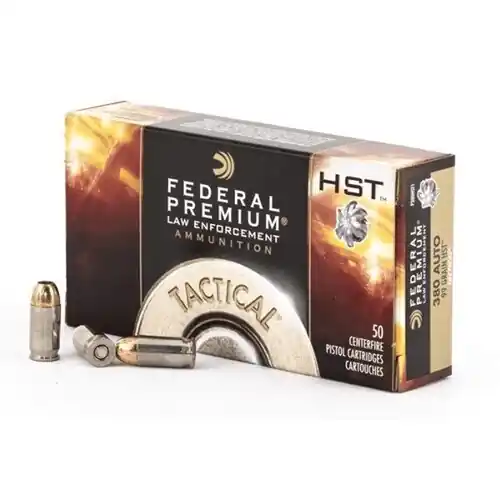 Federal Premium - 380 ACP - 99 Grain HST Jacketed Hollow Point - 50 Rounds - Nickel Plated Brass Case