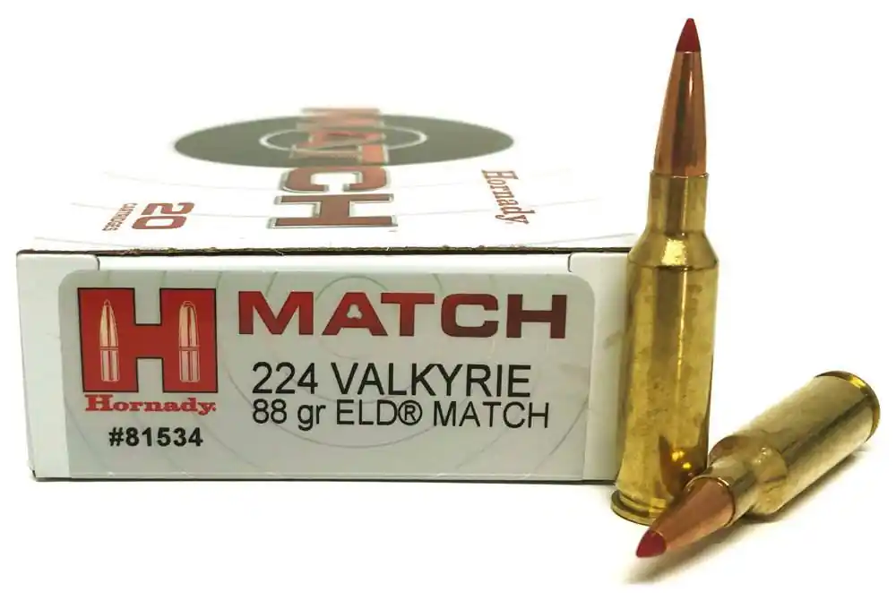 Hornady Match Ammunition - 224 Valkyrie - 88 Grain ELD Match - 20 Rounds