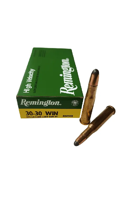 Remington Ammunition - 30-30 Winchester - 170 Grain Core-Lokt Soft Point - 20 Rounds - Brass Case