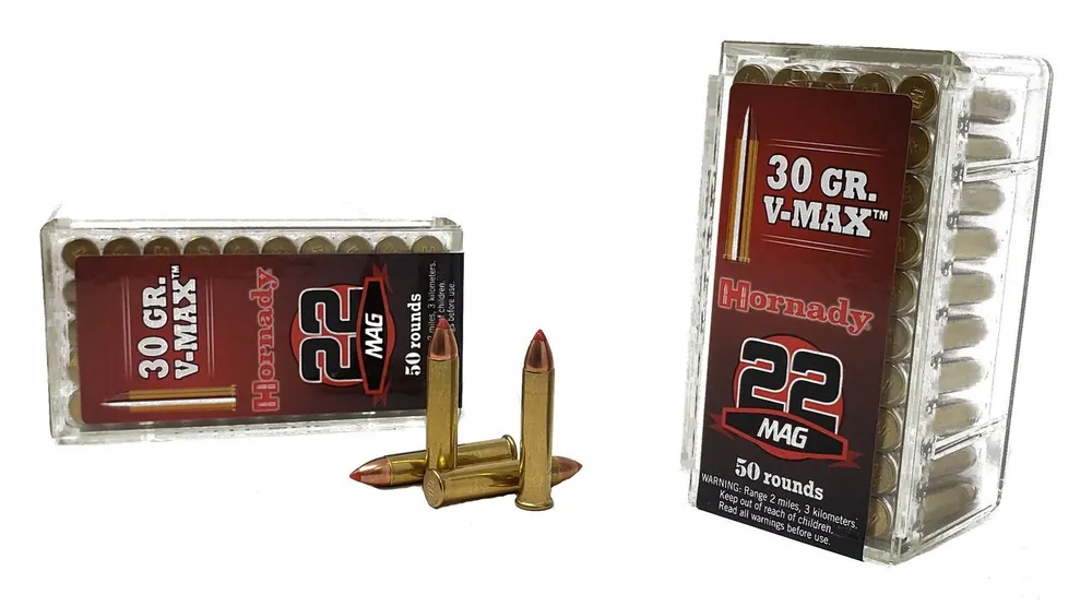 Hornady Varmint Express Ammunition - 22 Winchester Magnum - 30 Grain V-Max - 500 Rounds - Brass Case
