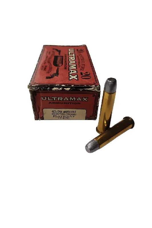 Ultramax Ammunition - 45-70 Government - 405 Grain Round Nose Flat Point - 20 Rounds - Brass Case