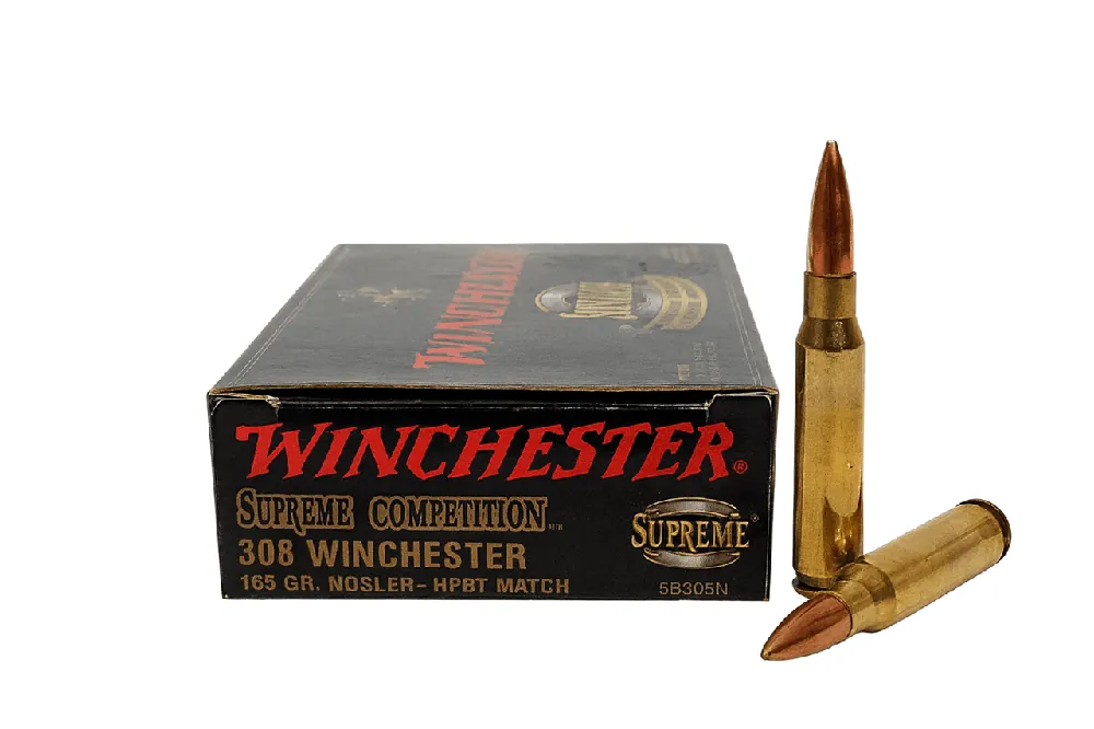 Winchester Supreme Ammunition - 308 Winchester - 168 Grain Nosler HPBT Match - 20 Rounds