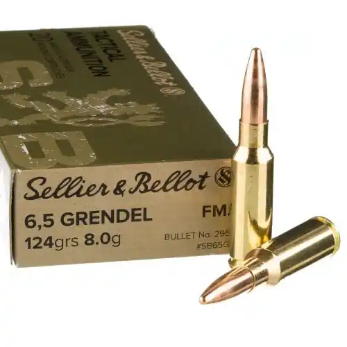 Sellier & Bellot Ammunition - 6.5 Grendel - 124 Grain Full Metal Jacket - 20 Rounds