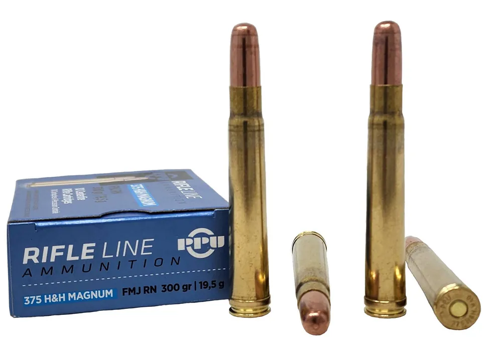 Prvi Partizan Ammunition - 375 H&H Magnum - 300 Grain Full Metal Jacket - 10 Rounds - Brass Case
