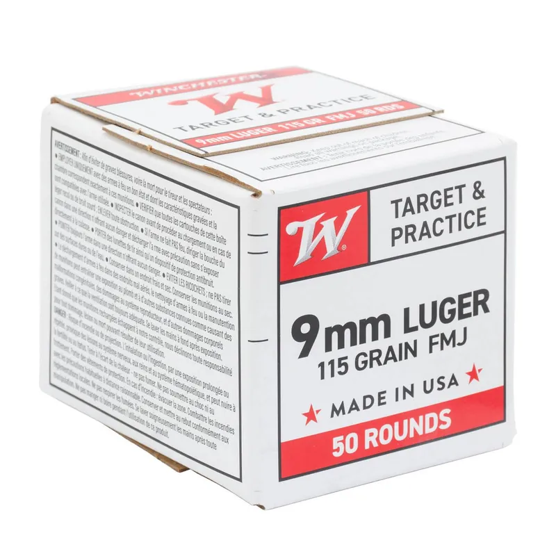 Winchester Ammunition - 9 MM Luger - 115 Grain Full Metal Jacket - 1000 Rounds