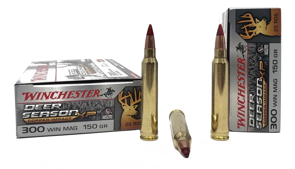 Winchester Deer Season Ammunition - 300 Win Mag - 150 Grain Copper Extreme Point - 20 Rounds - Brass Case