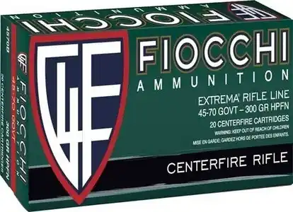Fiocchi Ammunition - 45-70 Government - 300 Grain Hollow Point Flat Nose - 20 Rounds