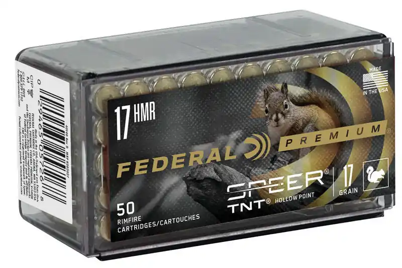Federal Premium Ammunition - 17 HMR - 17 Grain Speer TNT Hollow Point - 50 Rounds - Brass Case