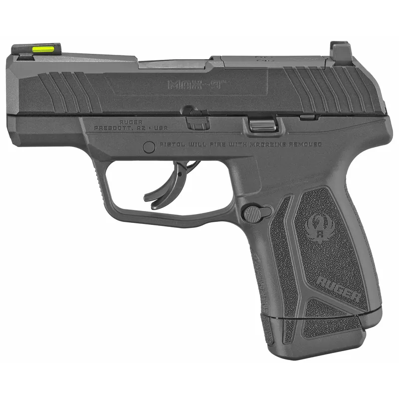 Ruger MAX-9 9mm Pistol, 3.20" Barrel, 12-Round Capacity, Black Finish, No Thumb Safety