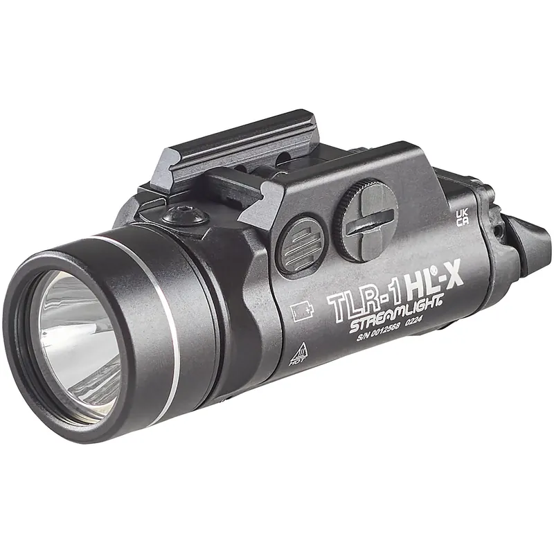 Streamlight TLR-1 HL-X Tactical Flashlight, Black, CR123A Battery