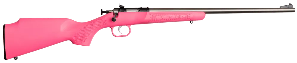 Crickett KSA2221 Youth .22 LR Single Shot Rifle, 16.12" Stainless Barrel, Pink Synthetic Stock