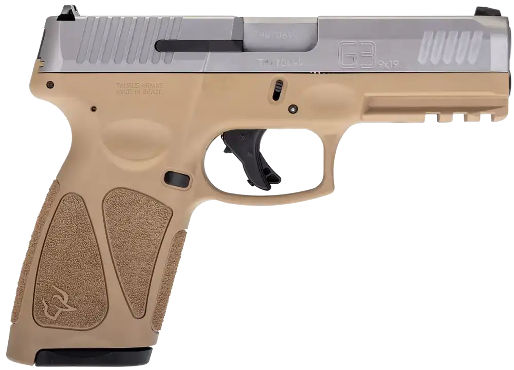Taurus G3 9mm Luger 15+1 Full Size Pistol with Tan Polymer Frame and Stainless Steel Slide