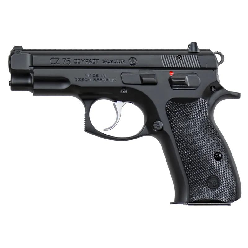 CZ 75 Compact 9mm Pistol, 3.7" Barrel, Black, 10-Round Magazine, Manual Safety