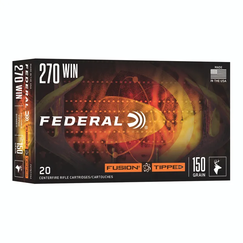 Fusion Tipped 270 Win 150gr Ammunition - 20 Rounds per Box, 200 Rounds Total