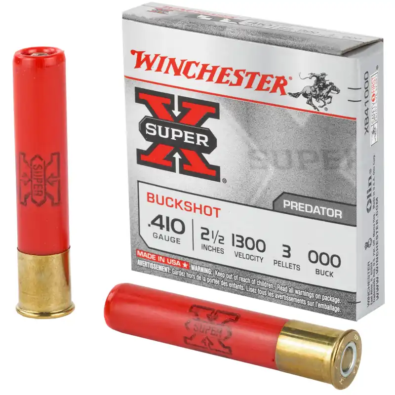 Winchester Super-X 410 Gauge 2.5" 000 Buckshot 3 Pellets 5 Rounds/Box 250 Rounds/Case