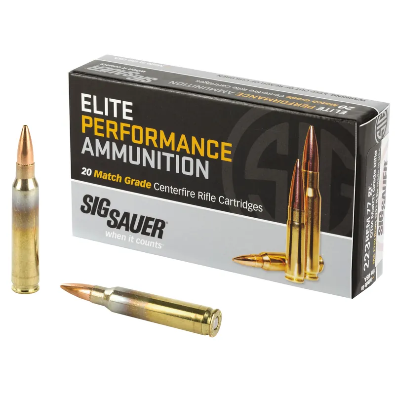 SIG AMMO 223REM 77GR OTM - 20 Rounds per Box, 500 Rounds per Case