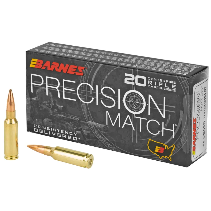 Barnes Precision Match 6.5 Grendel 120 Grain Match Burner Open Tip Match