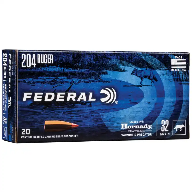 Federal V&P 204 Ruger 32 Grain Hornady V-MAX 20 Rounds