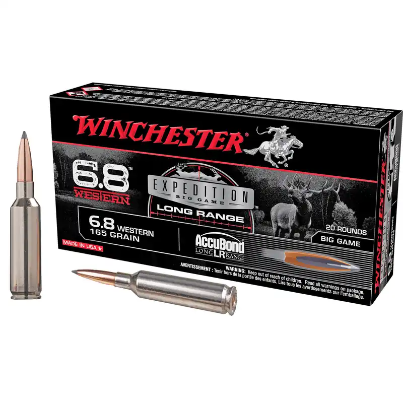 Winchester 6.8 Western Expedition Long Range 165 Grain Ammunition - 20 Rounds