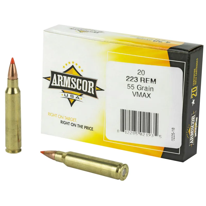 ARMSCOR .223 Remington 55 Grain V-MAX Ammunition - 20 Rounds/1000 Rounds