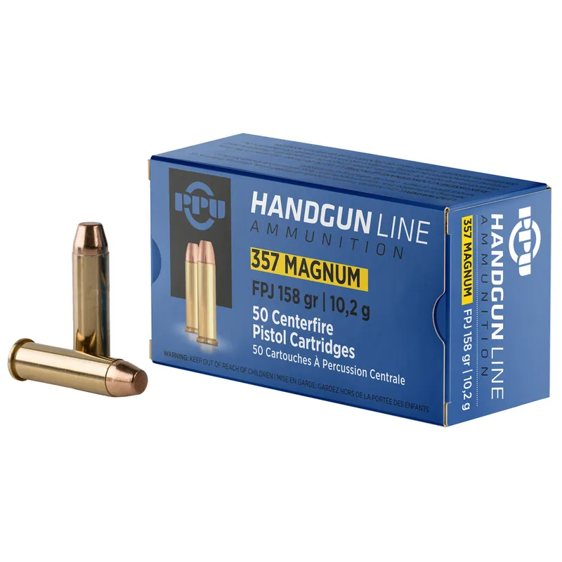 PPU .357 Magnum 158gr JHP Ammunition - 50 Rounds/500 Rounds