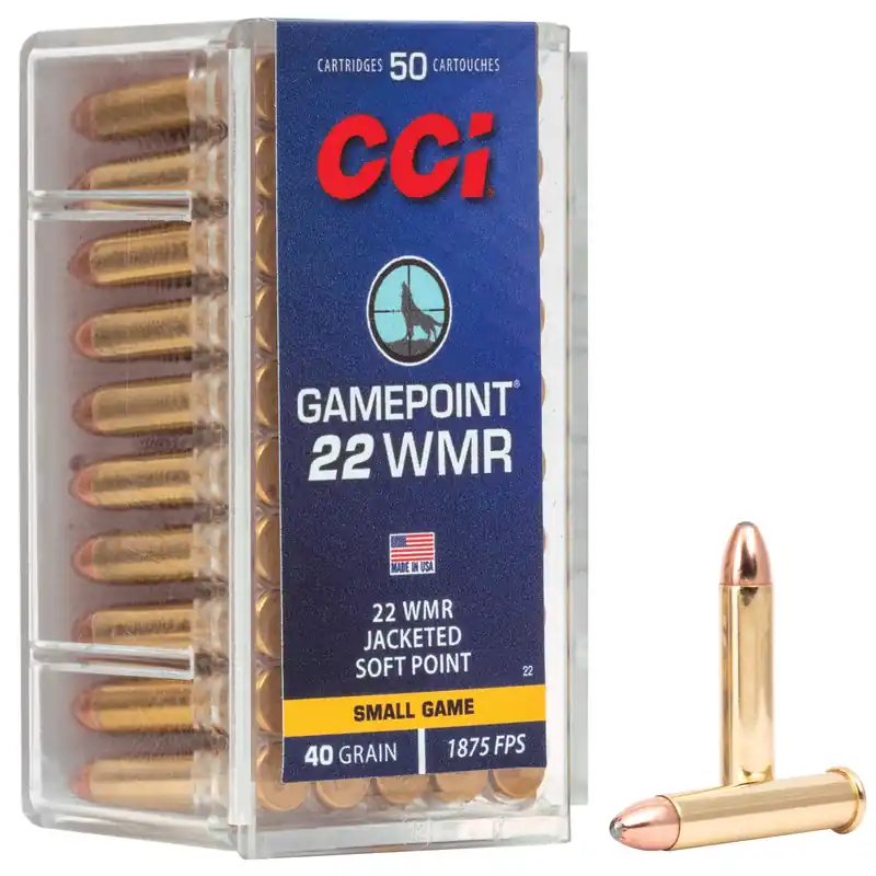 CCI 22WMR 40GR Gamepoint Ammunition - 50 Rounds/2000 Rounds
