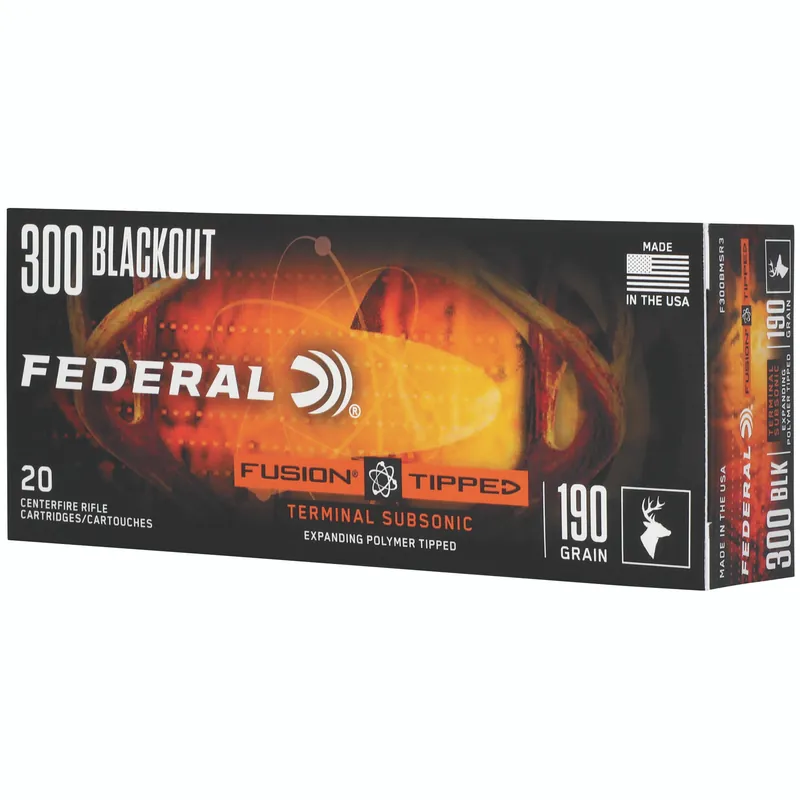 Fusion Tipped 300BLK 190gr Ammunition - 20 Rounds/200 Rounds