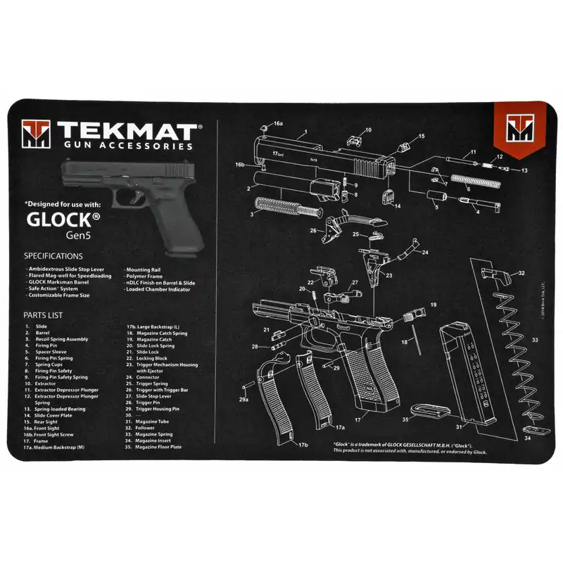 TEKMAT Cleaning Mat for Glock G5 Pistols