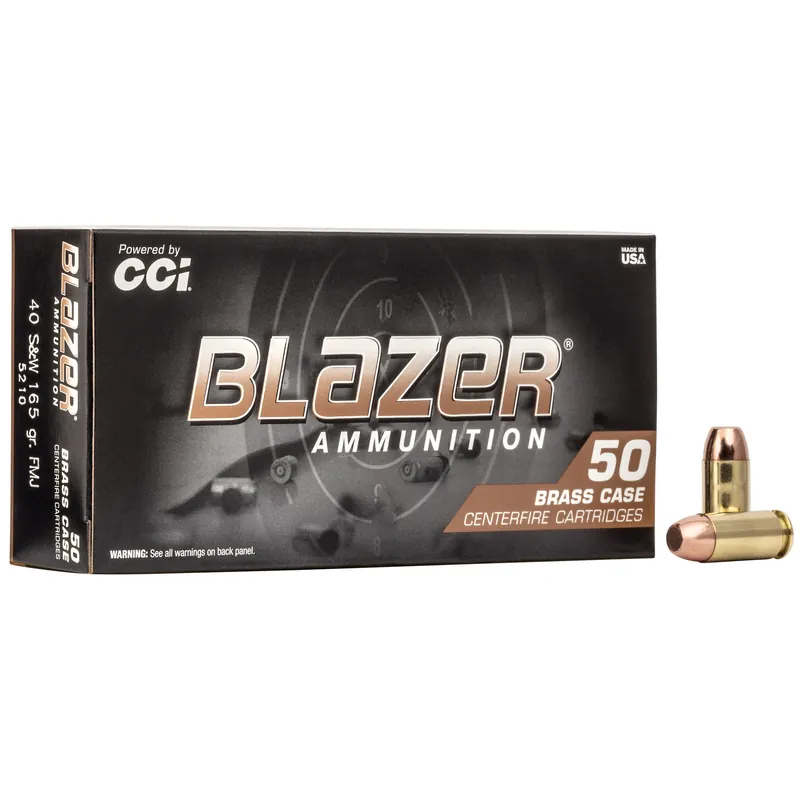 BLAZER BRASS .40 S&W 165 Grain FMJ Ammunition - 50 Rounds/1000 Rounds