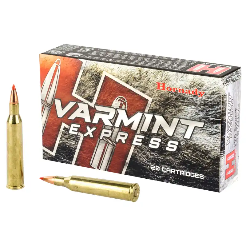 Hornady 220 Swift 55 Grain V-MAX Ammunition - 20 Rounds/200 Rounds